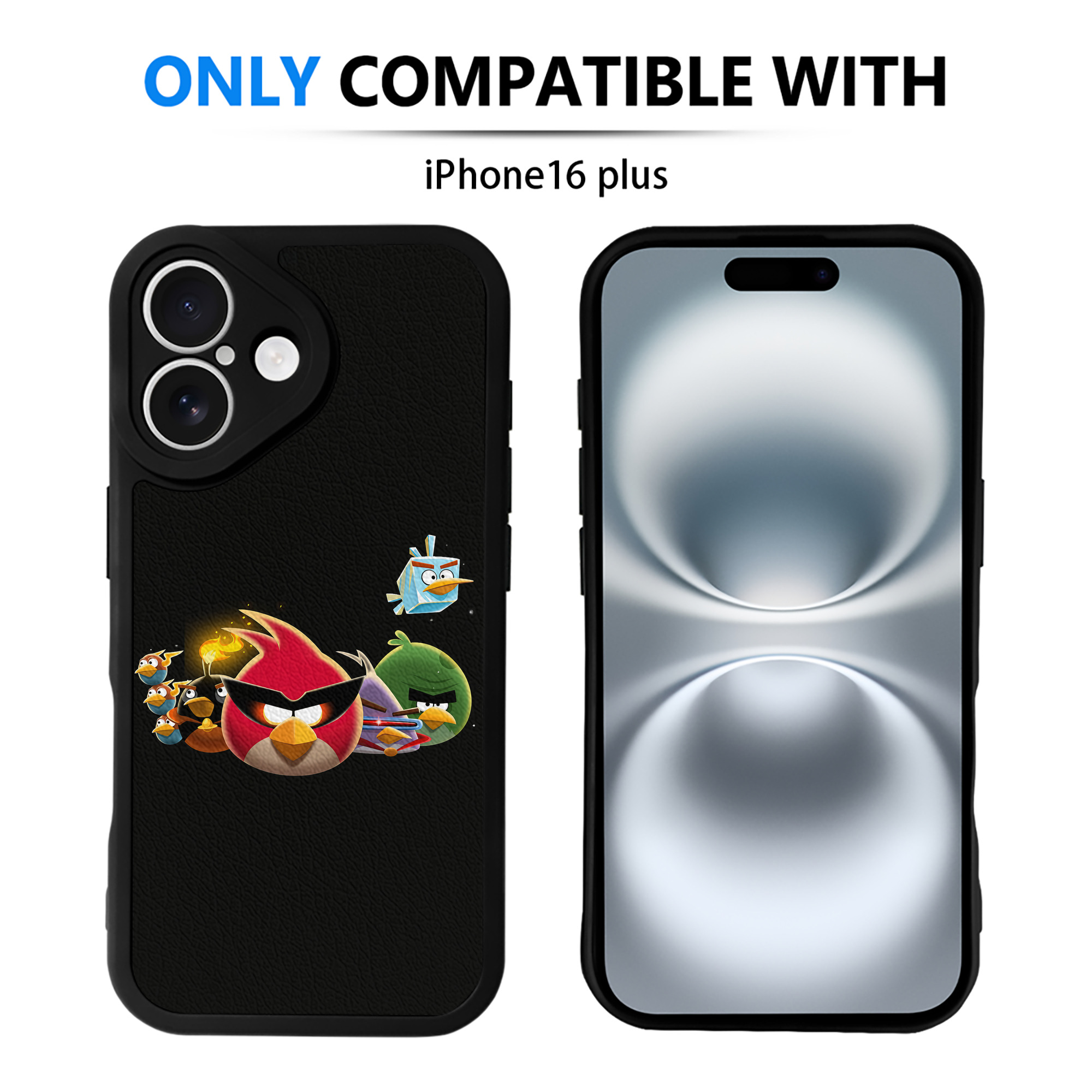 （画像用） Angry Birds アングリーバード 【iPhone 16シリーズ対応】シリコンスマホケース（レザー調） 材質：シリコン